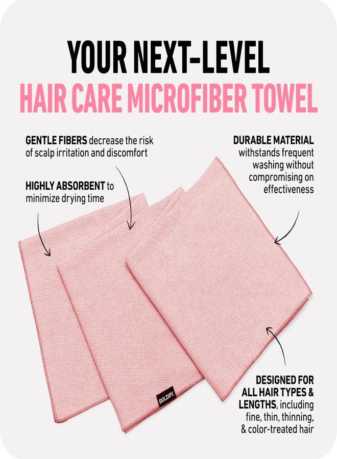 Boldify Quick Dry Microfiber Towel Wrap for Women - for Thin and Curly Hair - Anti Frizz Plopping Towel, Fast Drying Turban - Pink - Image 4